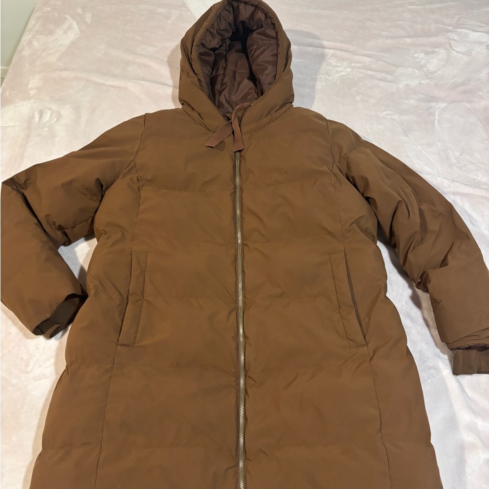 Denver Hayes Chocolate Hooded Puffer Coat - Picture 1 of 4
